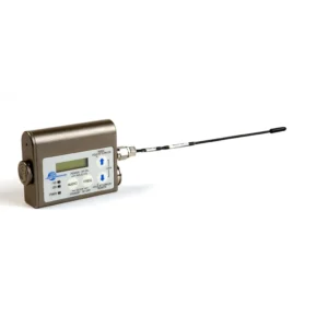Lectrosonics SMV Belt-Pack Transmitter: The transmitter with its whip antenna.
