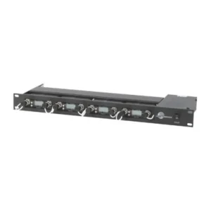 Lectrosonics UMCWB Wideband UHF Antenna Multicoupler: The multicoupler with four receivers installed.