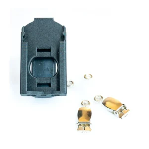 Nylon Industries ZMT Belt Clip, casing from the front with the crocodile-style clip.