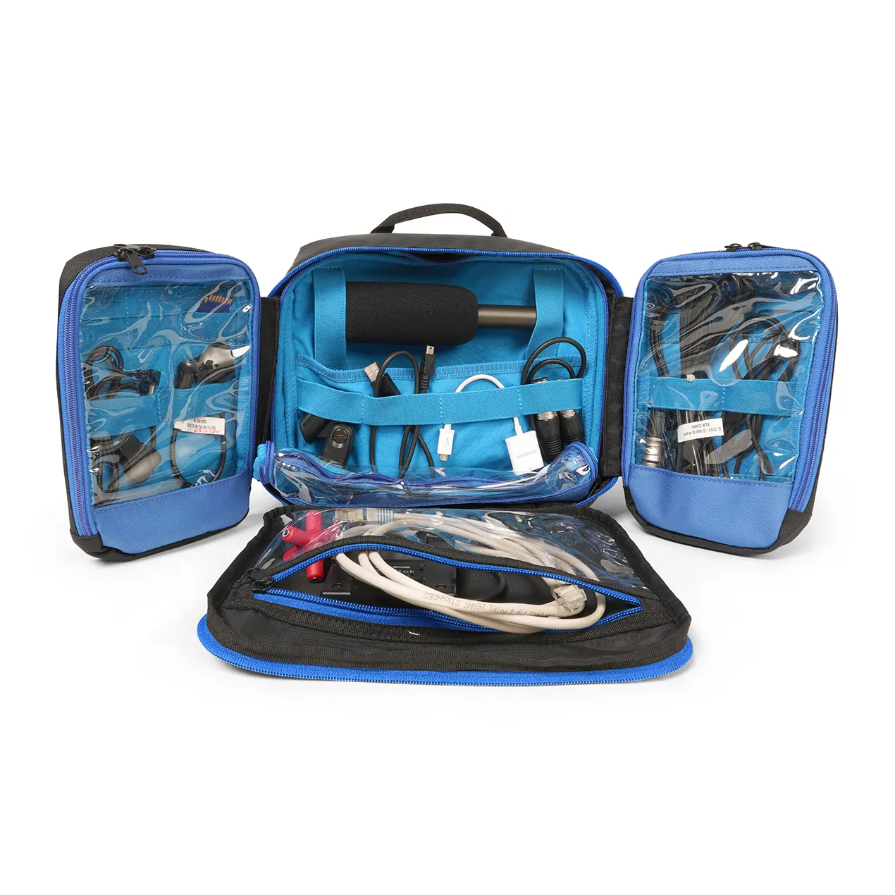 ORCA OR-119 Audio/Video Organizer Pouch: loaded with cables.