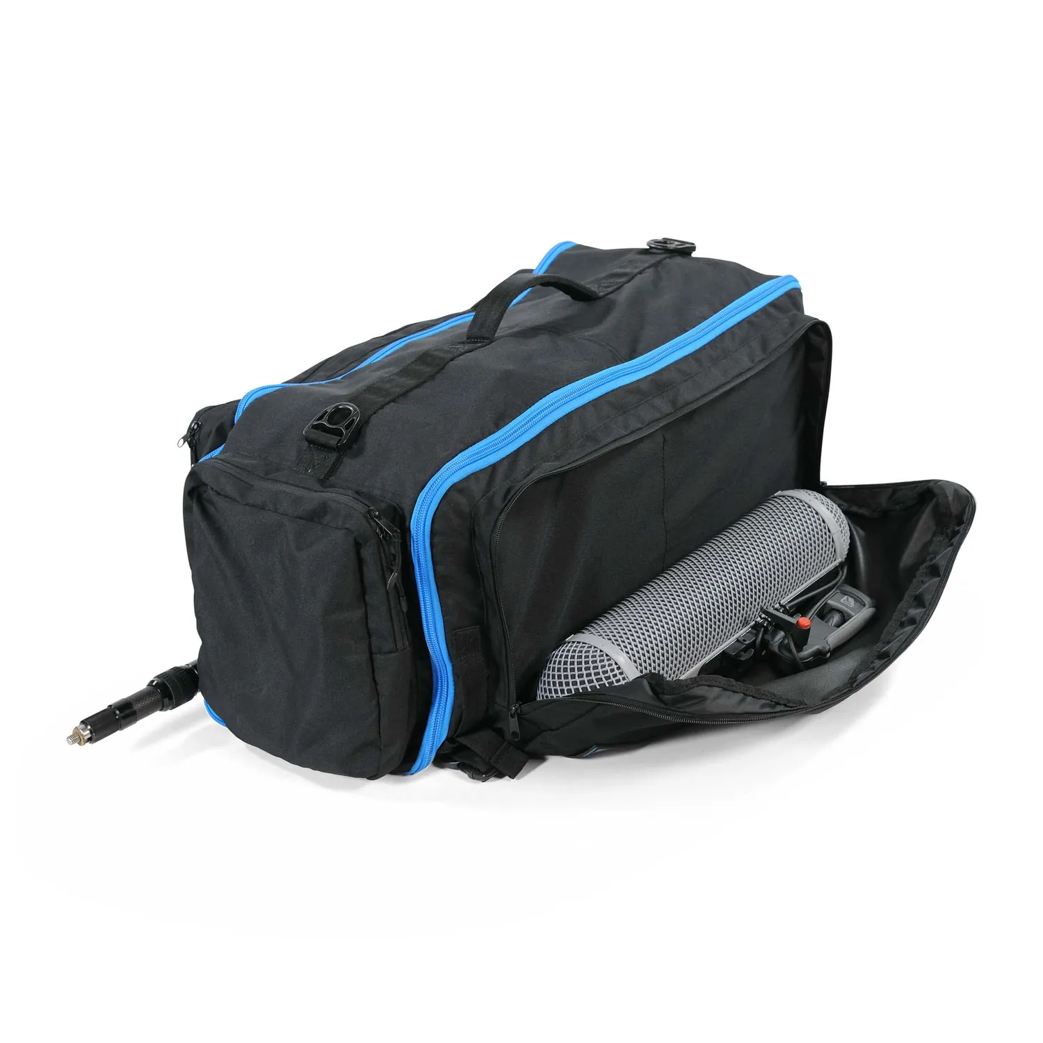 ORCA OR-165 Audio Duffel Bag with Backpack Straps: the end pocket opened.