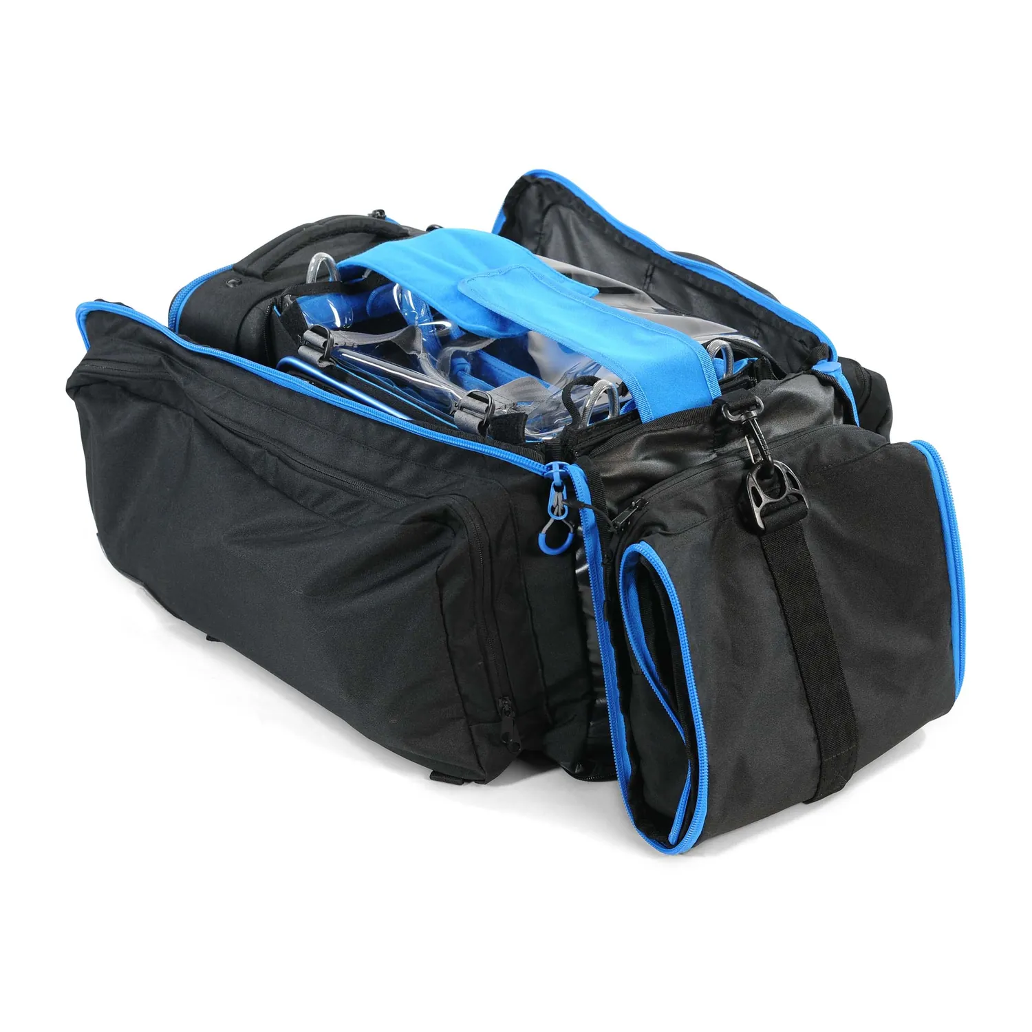 ORCA OR-165 Audio Duffel Bag with Backpack Straps: the top opened.