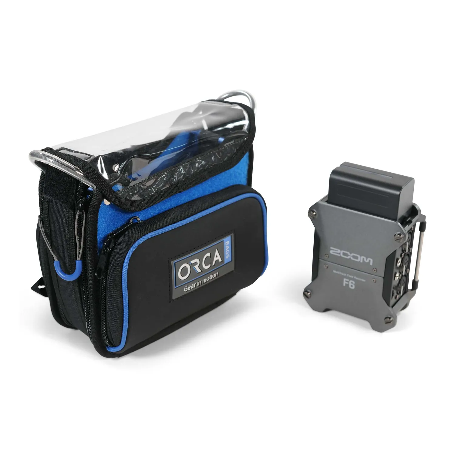 ORCA OR-268 Low Profile Audio Mixer Bag for Zoom F6: the bag beside a Zoom F6.