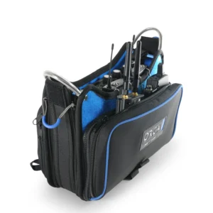 ORCA OR-272 Low Profile Audio Mixer Bag for Zoom F8n and MixPre-10: loaded, from the front corner.