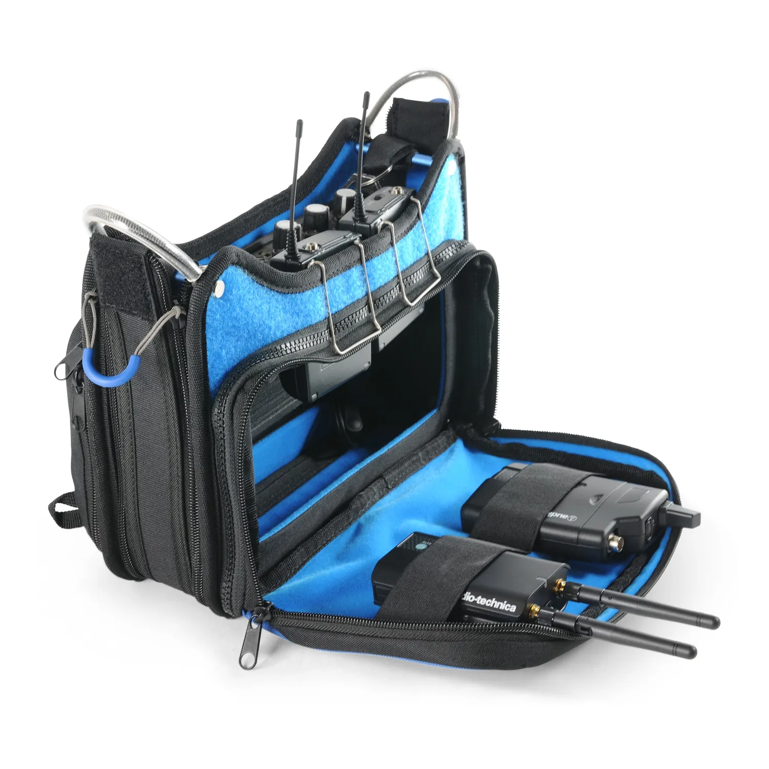 ORCA OR-272 Low Profile Audio Mixer Bag for Zoom F8n and MixPre-10: receivers in the front pocket.