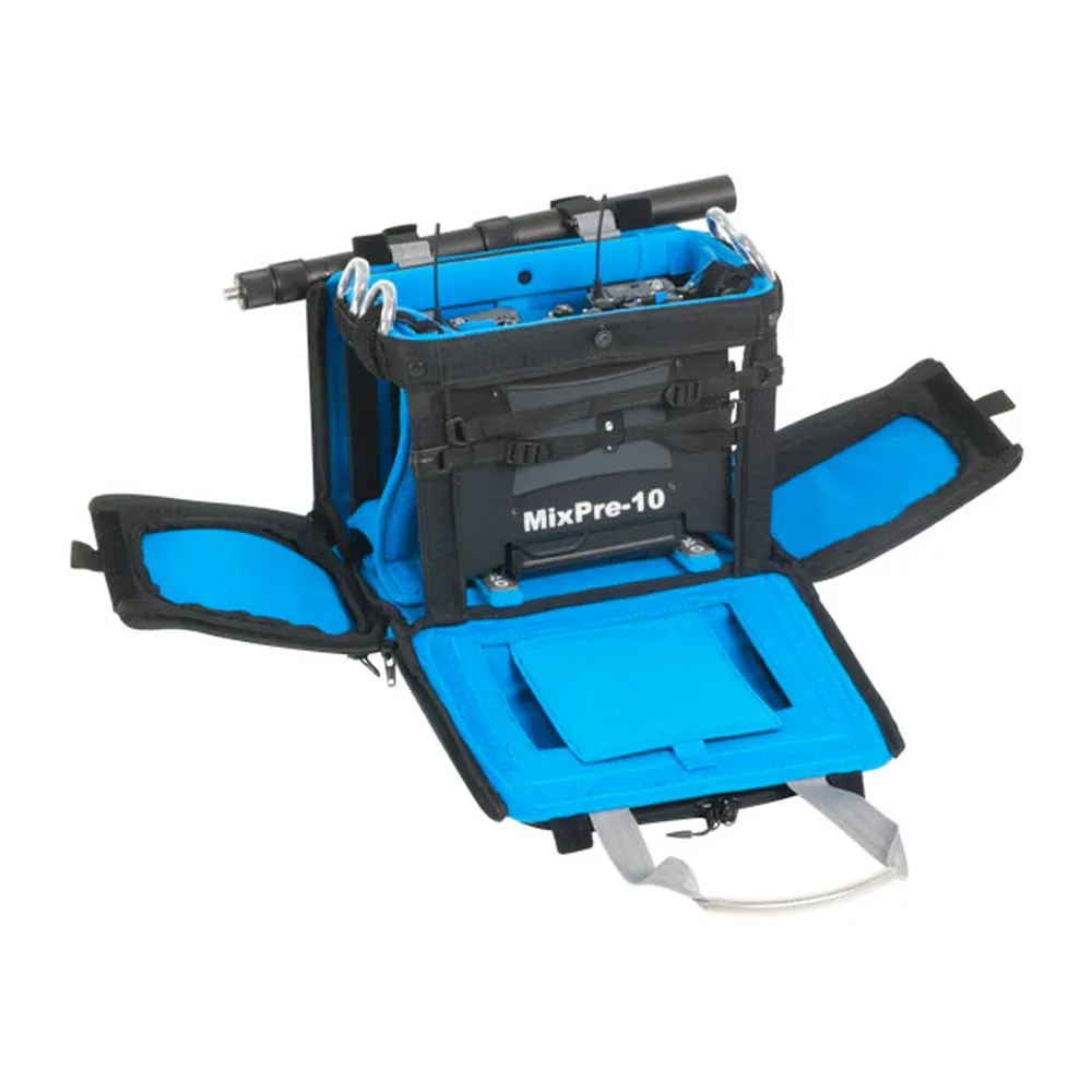 ORCA OR-280 Small Audio Mixer Bag for MixPre: the bag opened around a MixPre-10.