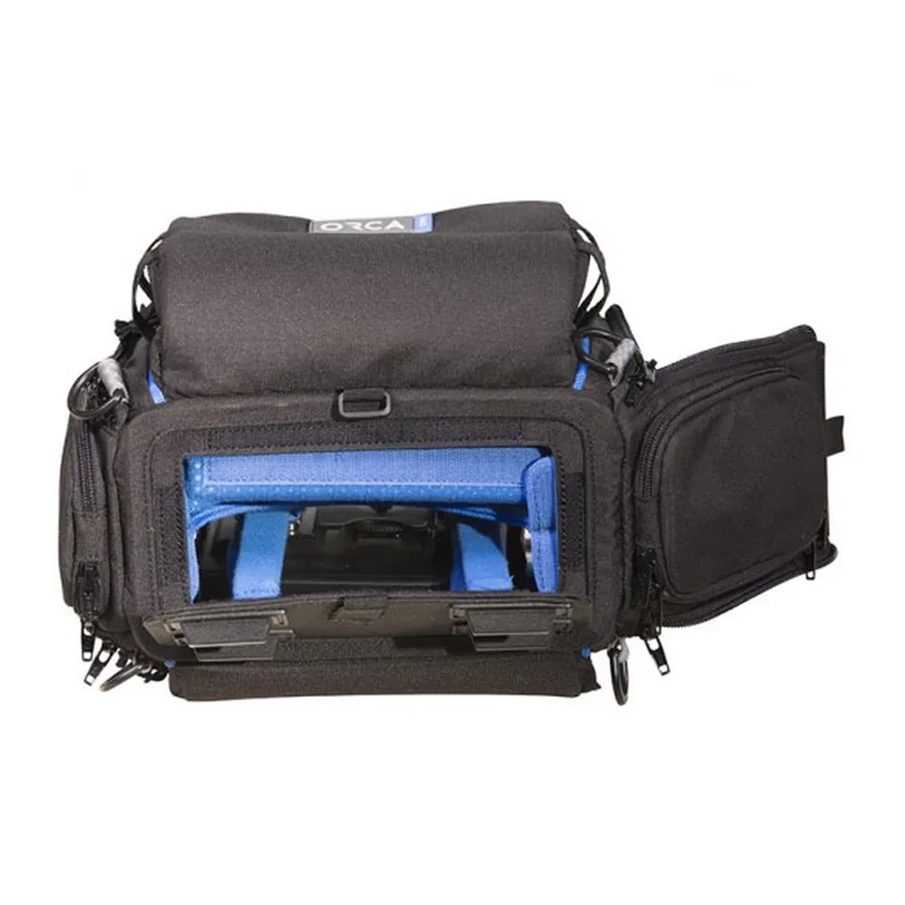 ORCA OR-28 Small Audio Mixer Bag for Zoom F8 and MixPre-6: the side opened.