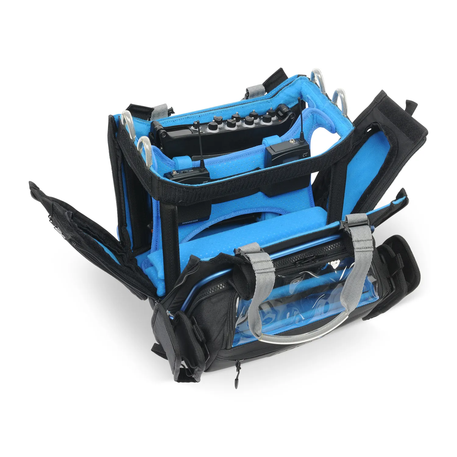 ORCA OR-330 Audio Mixer Bag for Zaxcom Nova and Sound Devices 888: the bag opened from the top and sides.