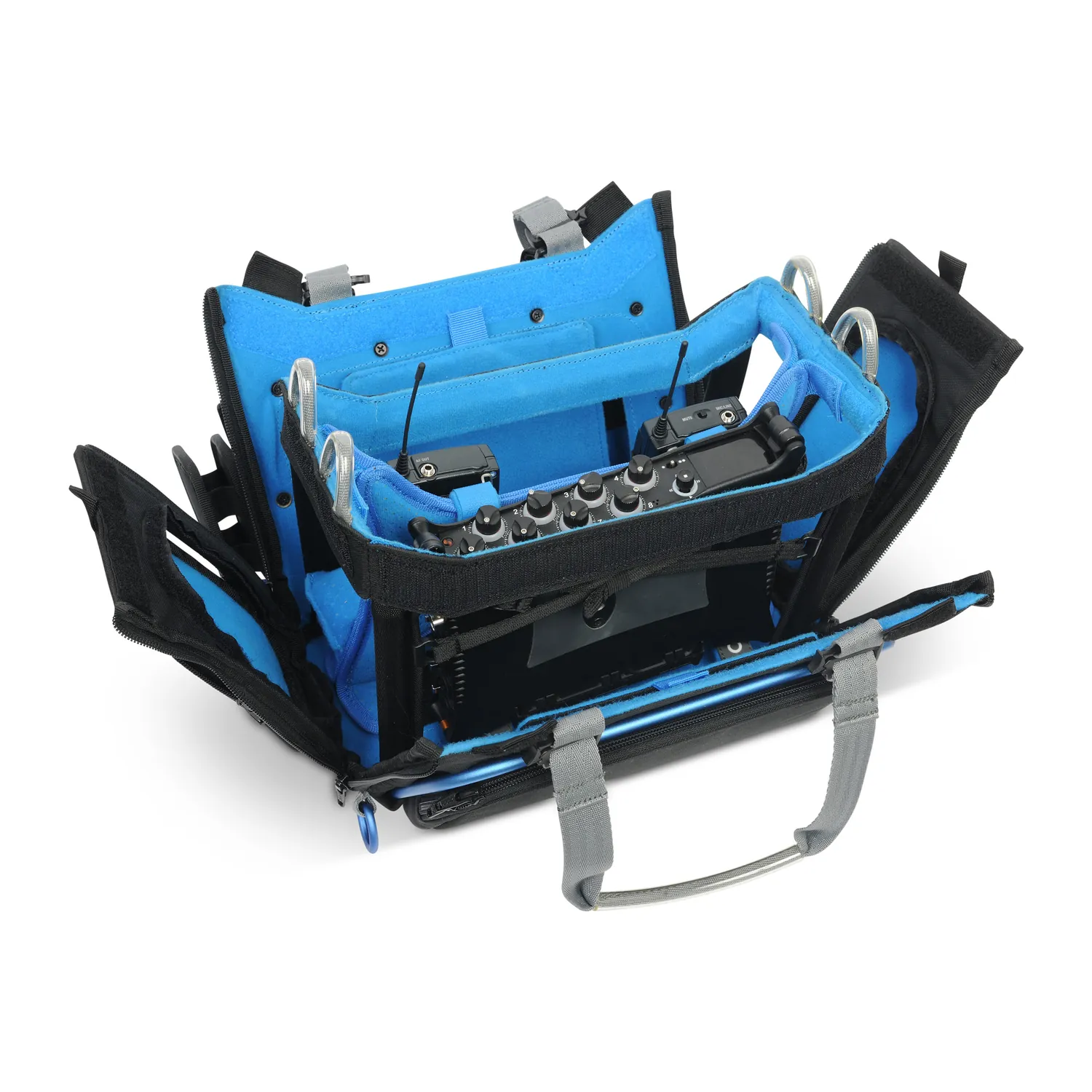 ORCA OR-330 Audio Mixer Bag for Zaxcom Nova and Sound Devices 888: the back panel opened.