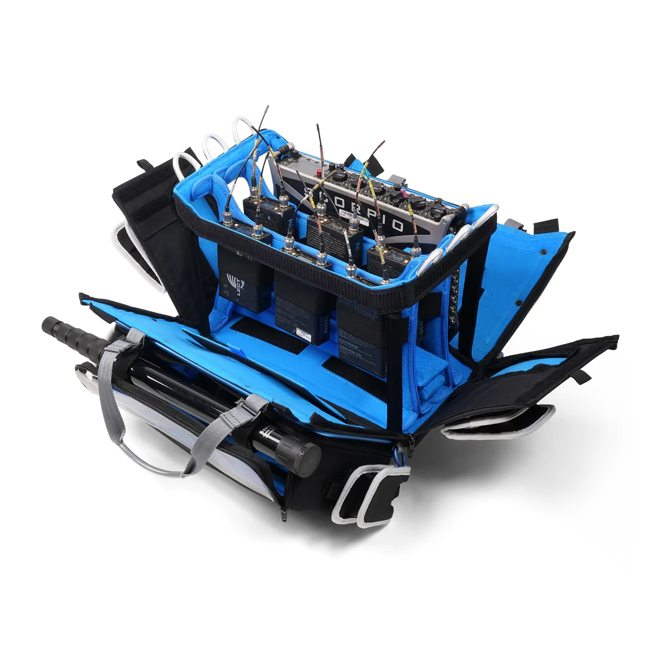 ORCA OR-334 Premium Audio Mixer Bag for Scorpio and Deva 24: loaded and opened.