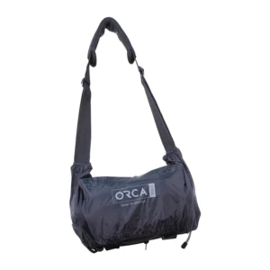 ORCA Audio Bag Environmental Cover - Large: the cover over a bag, hanging from its strap.