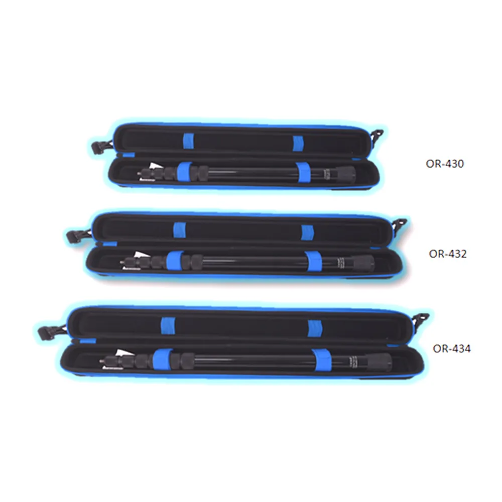 ORCA OR-432 Hard Shell Boom Pole Case (Medium): the OR-430, OR-432, and OR-434 opened side by side.