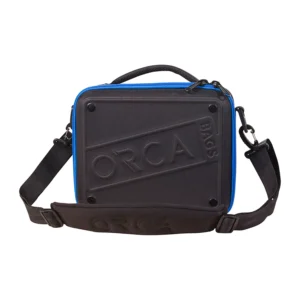 ORCA OR-67 Hard Shell Accessories Bag (Small): the case closed with its shoulder strap.