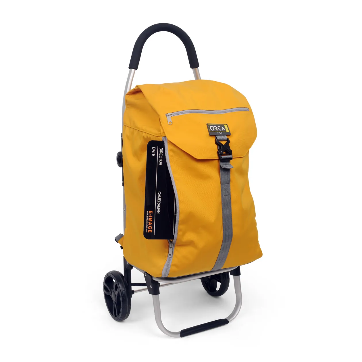 ORCA OR-542 DSLR Accessories Cart with Detachable Backpack: the yellow front pocket.