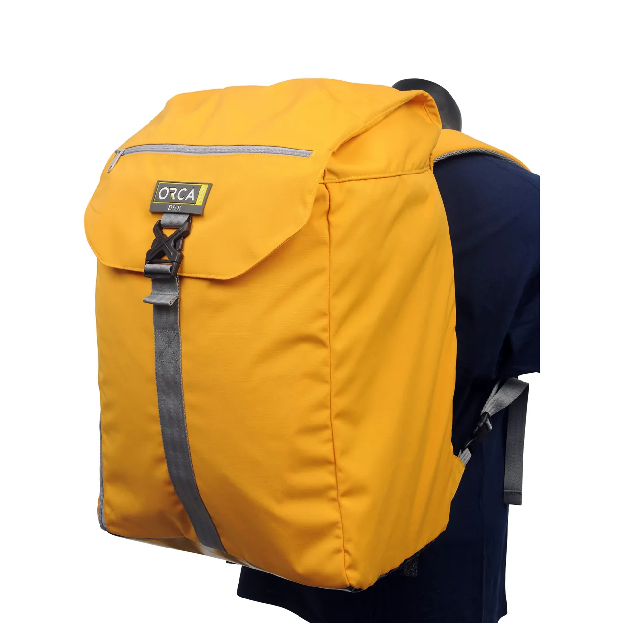 ORCA OR-542 DSLR Accessories Cart with Detachable Backpack: the yellow backpack worn.