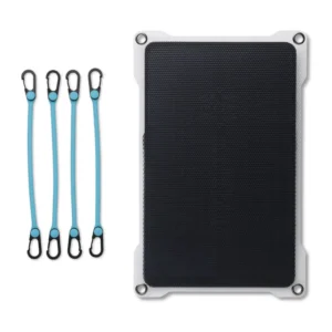 Paleblue Approach 1 Single-Panel Solar Charger shown from the front on white with its four grip cords.
