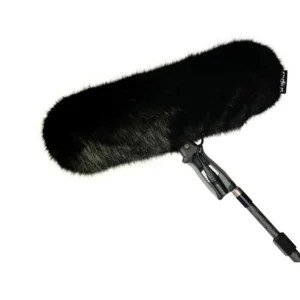 Radius Black Multi Pile Replacement Fur Wind Covers, black fur cover on a Rycote WS4.