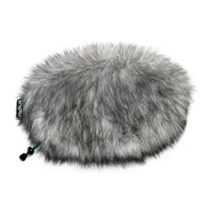 Radius Replacement Fur Wind Covers for Cinela Windshields: The gray cover for the Cinela PIANISSIMO, with its drawstring.