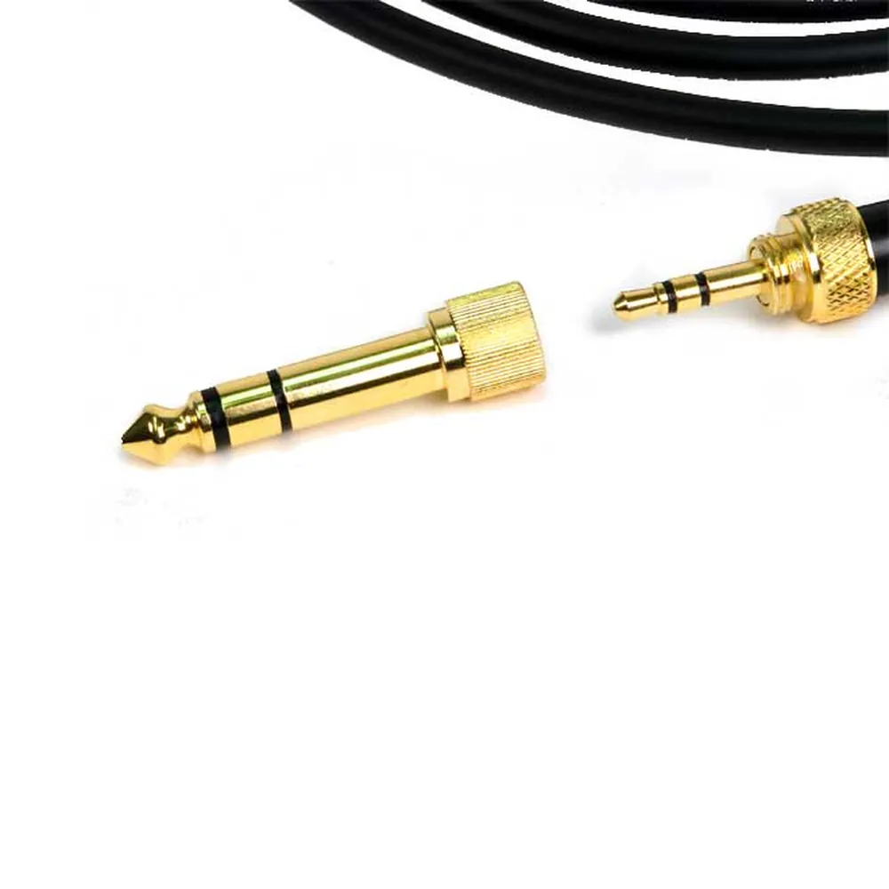 Remote Audio 7506SC Straight Cable for 7506 Headphones: The 3.5 mm plug and the included 1/4 in adapter.