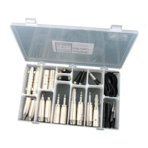Remote Audio Adapt-a-Pak Lite Adapter Kit: The Adapt-a-Pak Lite case open with its adapters.