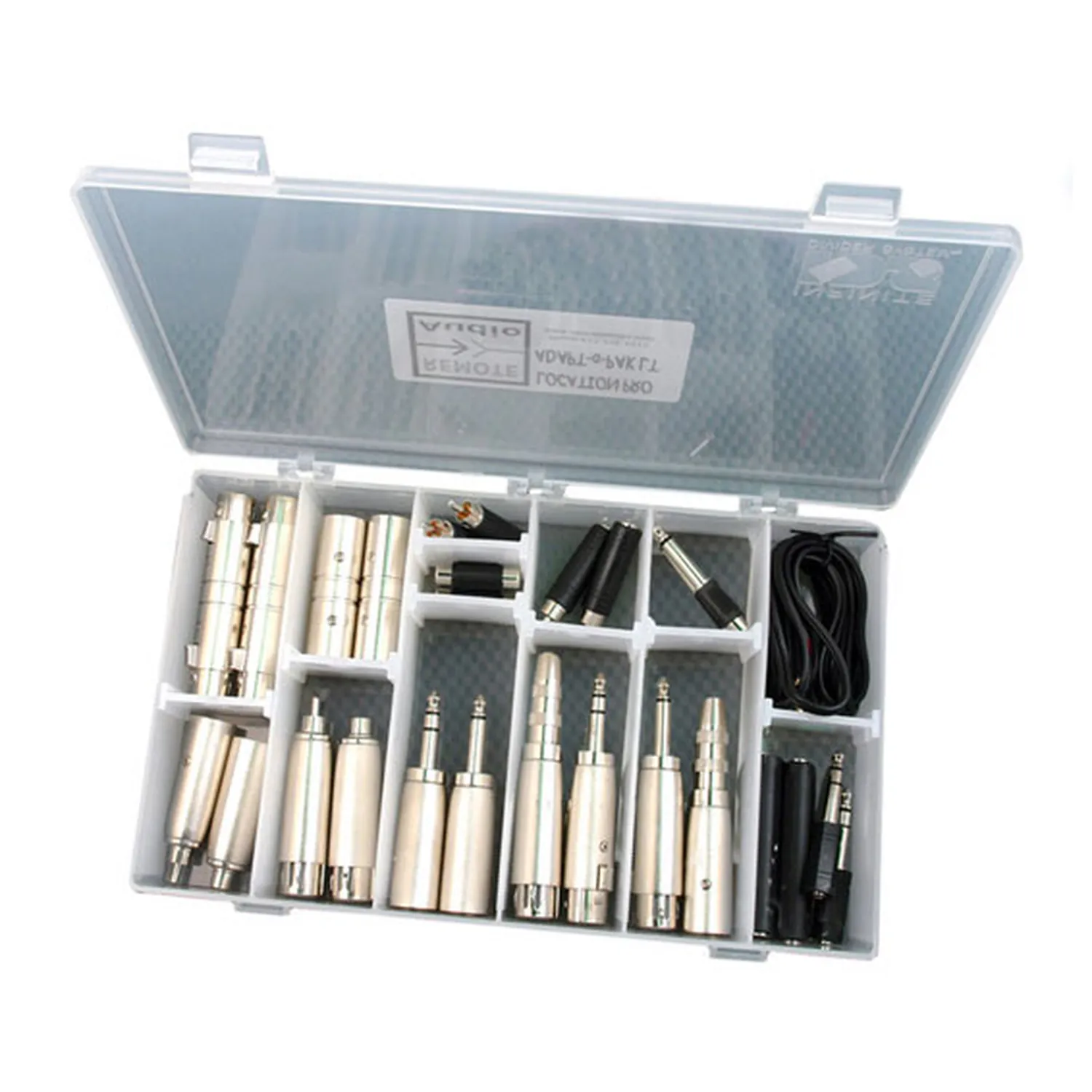 Remote Audio Adapt-a-Pak Lite Adapter Kit: The Adapt-a-Pak Lite case open with its adapters.