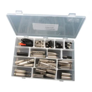 Remote Audio Adapt-a-Pak Pro Adapter Kit: The Adapt-a-Pak Pro case open with its adapters in their compartments.