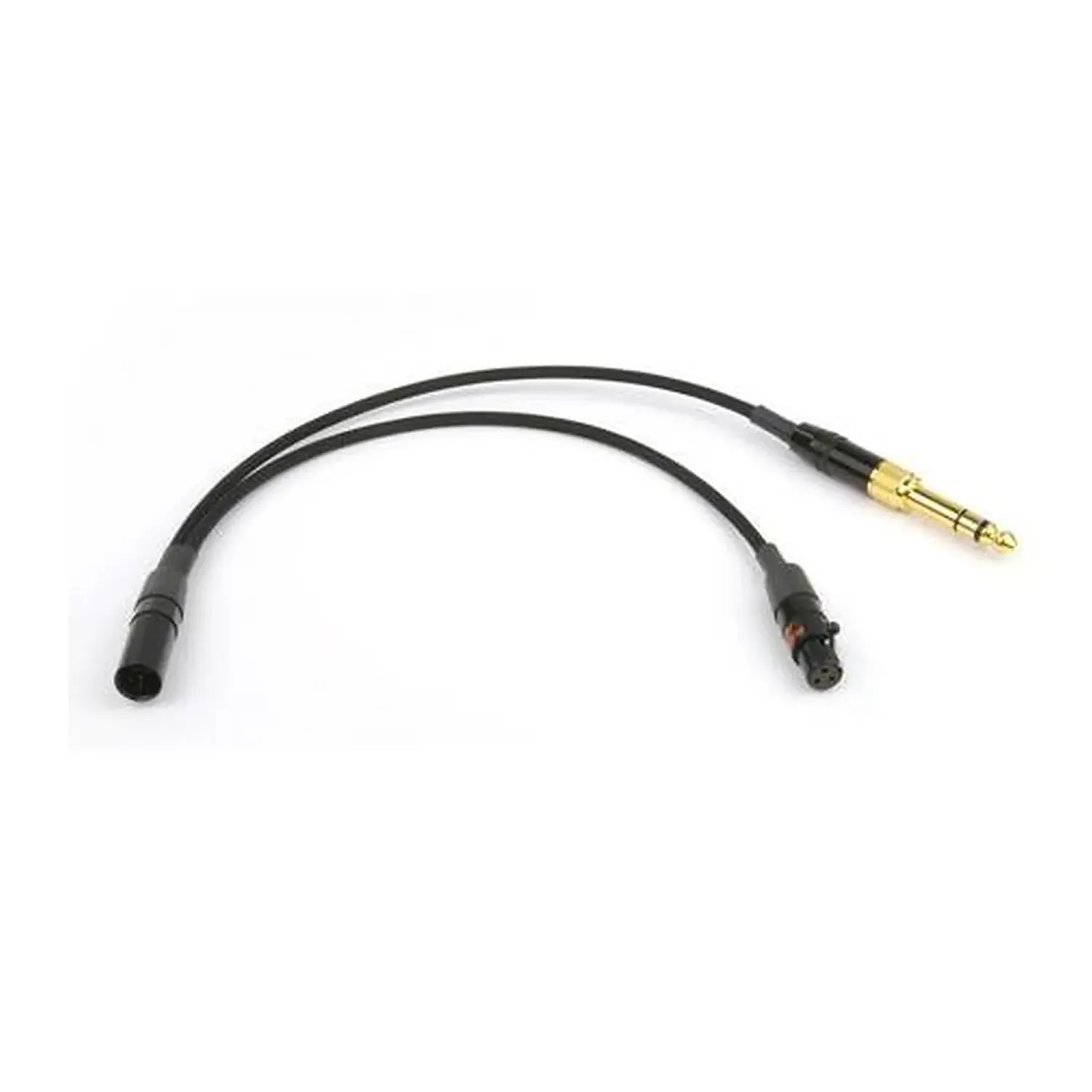 Remote Audio Headset Breakout Cables - Dynamic for 664 (BCSAD664): The breakout cable with its TA5M, TA3F, and the 1/4 in adapter on its headphone plug.