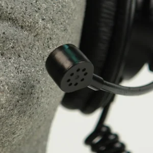 Remote Audio Modified MDR-7506 with Dynamic Talk-Back Mic: The dynamic talkback mic up close.