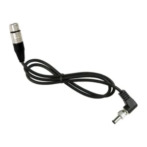 Remote Audio BDSCC104 BDS Output Cable to XLR4F: The cable with its right-angle coaxial plug and XLR4F.