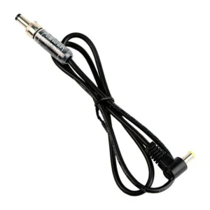 Remote Audio BDSCFR2 BDS Output Cable for Fostex FR-2: The black cable with a straight DC plug at one end and a right-angle DC plug at the other.