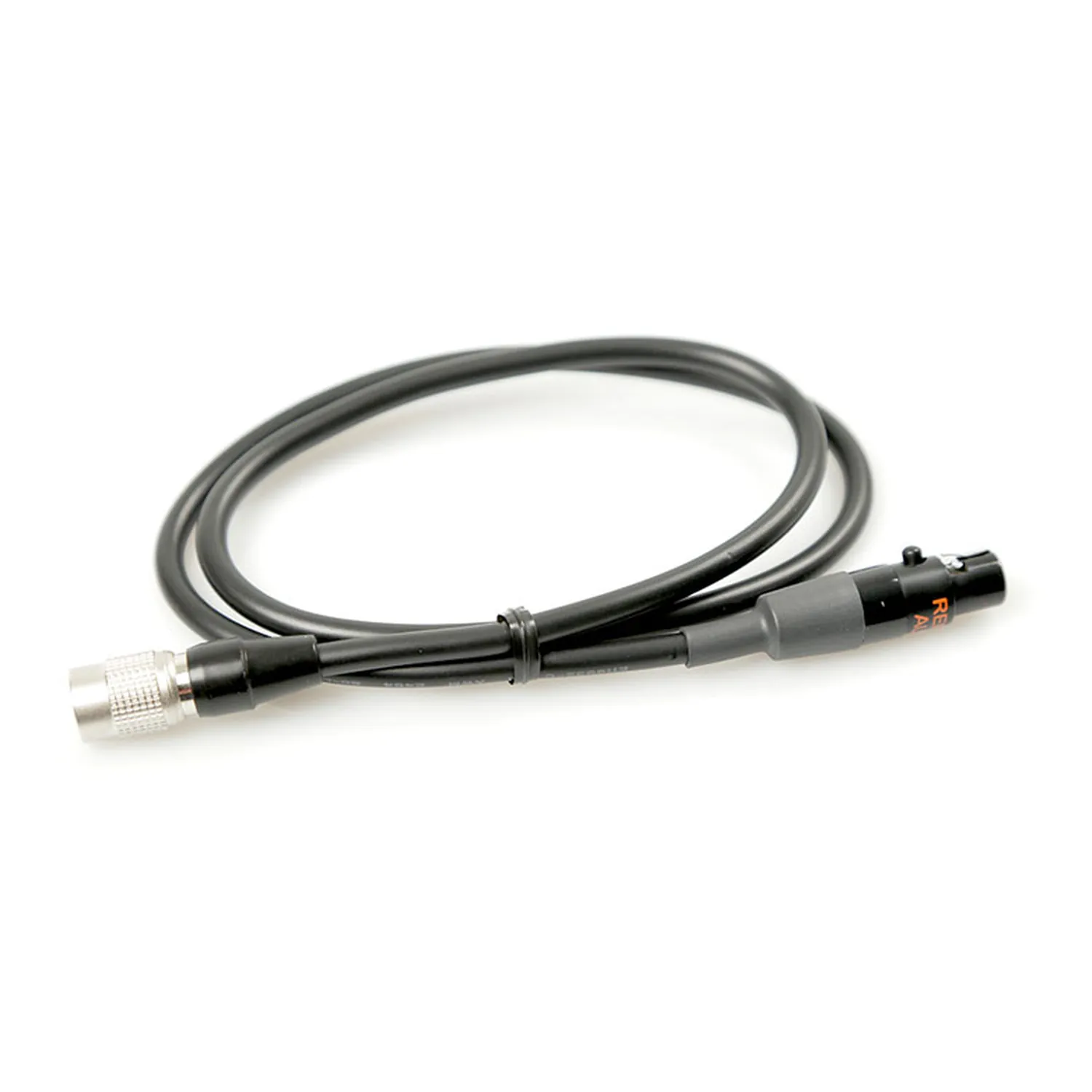 Remote Audio BDSCHT4F BDS Output Cable 4-Pin Hirose Male to TA4F: The cable with its 4-pin Hirose plug and TA4F.