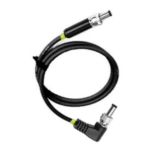 Remote Audio BDSCSD BDS Right-Angle Power Cable for Sound Devices: The cable with its right-angle BDS plug and locking coaxial plug.
