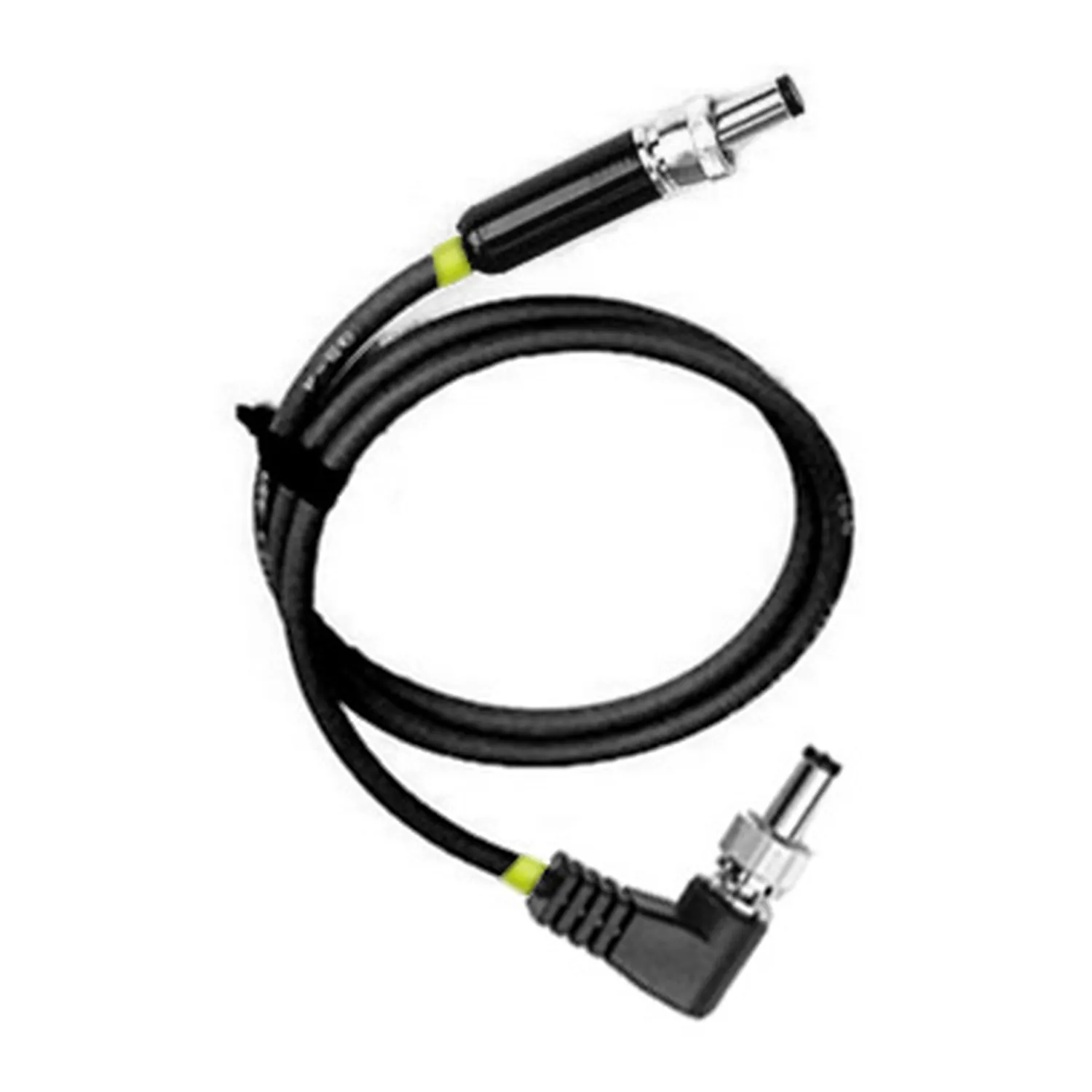 Remote Audio BDSCSD BDS Right-Angle Power Cable for Sound Devices: The cable with its right-angle BDS plug and locking coaxial plug.