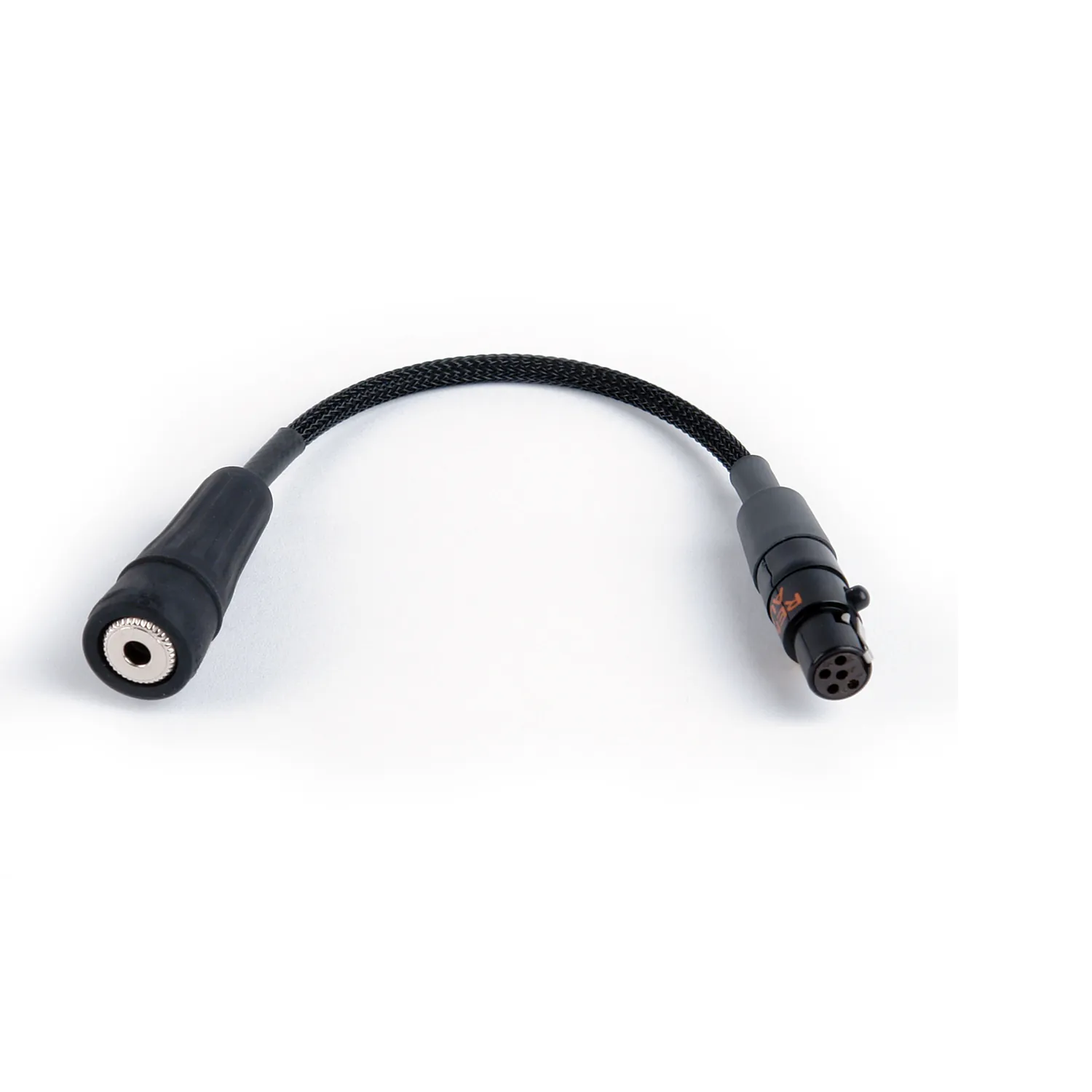 Remote Audio CA1/8FT5F Stereo Return Adapter for Zaxcom Nomad: The short adapter with its 3.5 mm jack and TA5F.