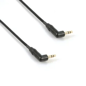 Remote Audio CA1/8LPAD Stereo Jumper Cable with 40 dB Line to Mic Pad: The two right-angle 3.5 mm TRS plugs.