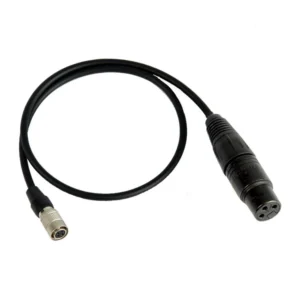 Remote Audio CAATWXLH4FPAD Adapter Cable for Audio-Technica ATW-T1801: The cable with its XLR3F and 4-pin Hirose female.