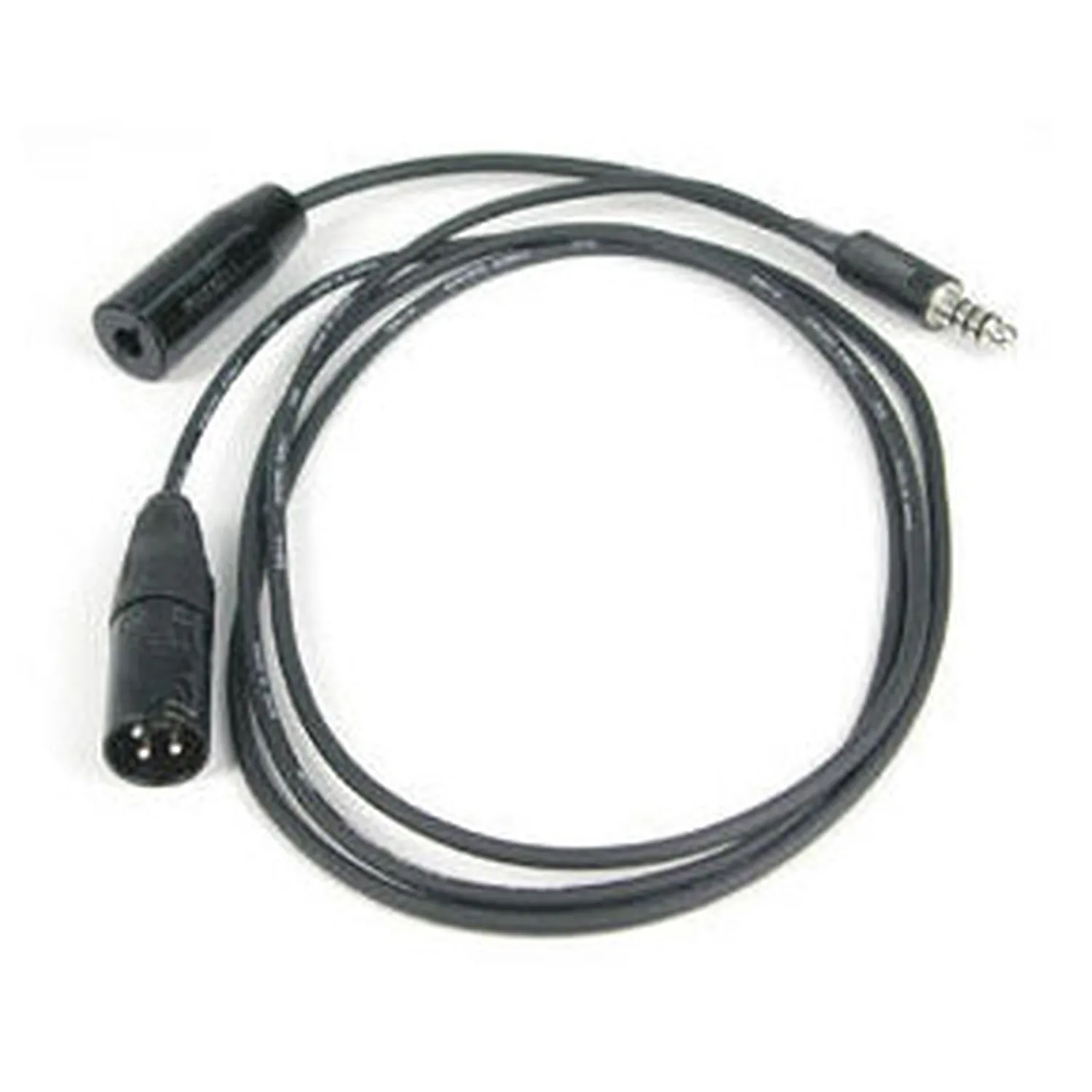 Remote Audio CAAVMIC Aviation Intercom Interface Adapter: The aviation adapter with its plug, jack, and XLR3M.