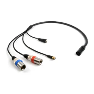 Remote Audio CABETACCOPLUS ENG Breakaway Deluxe Camera End: The deluxe camera end with its XLR3M and 3.5mm leads.