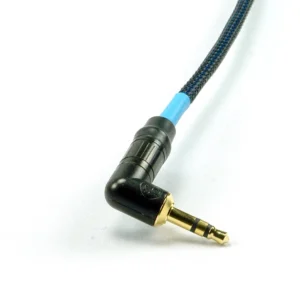 Remote Audio CABETACCORD1/8 ENG Breakaway for RED Epic and Scarlet: A right-angle 3.5 mm TRS plug up close.