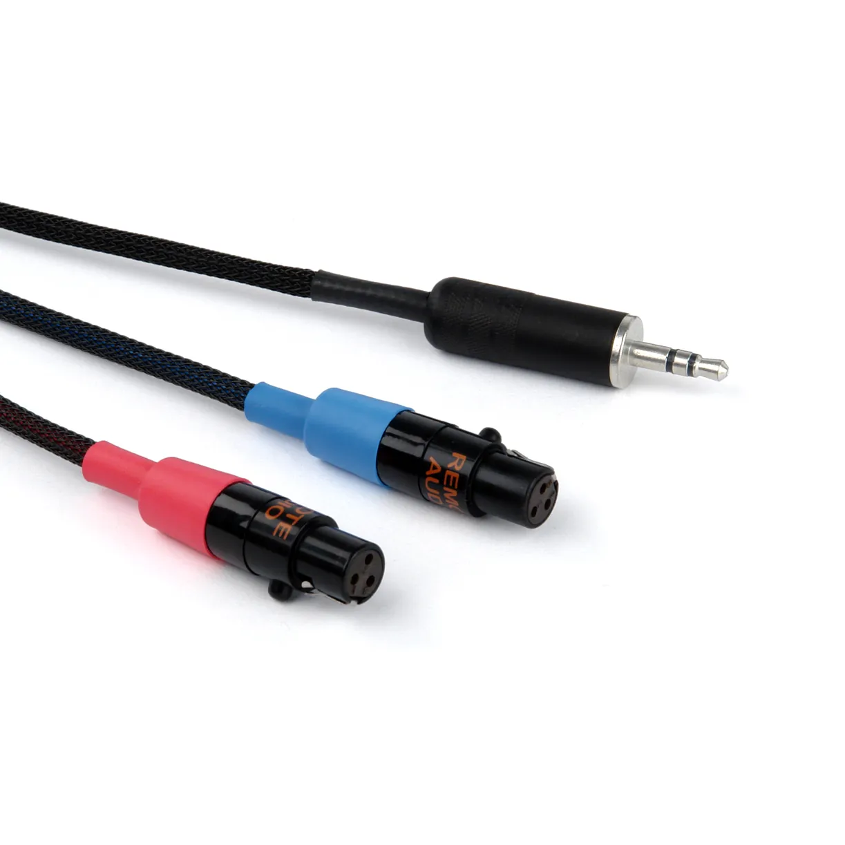 Remote Audio CABETAMIXSD7 Breakaway for Sound Devices 7 Series: The two TA3F plugs and the 3.5 mm plug up close.