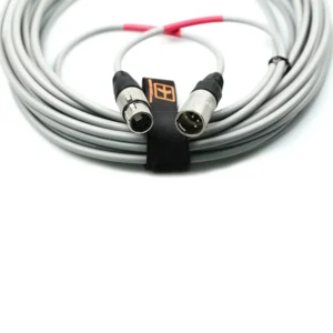 Remote Audio CABLX4P200 Bell and Light Premium Flex Cable (200 ft): The XLR4F and XLR4M connectors side by side on the coil, held by a strap.