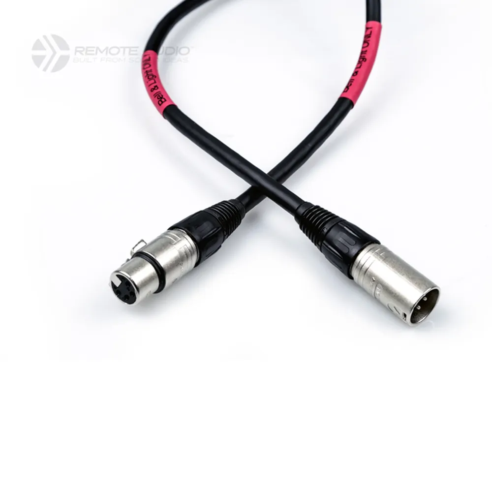 Remote Audio CABLX4PH100 Bell and Light Power Flex Cable (100 ft): The cable crossed with both connectors.