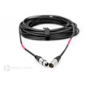 Remote Audio CABLX4PH100 Bell and Light Power Flex Cable (100 ft): The coil standing with both connectors in front.