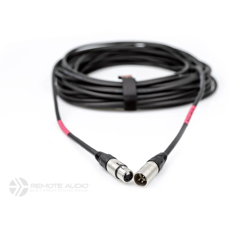 Remote Audio CABLX4PH100 Bell and Light Power Flex Cable (100 ft): The coil standing with both connectors in front.