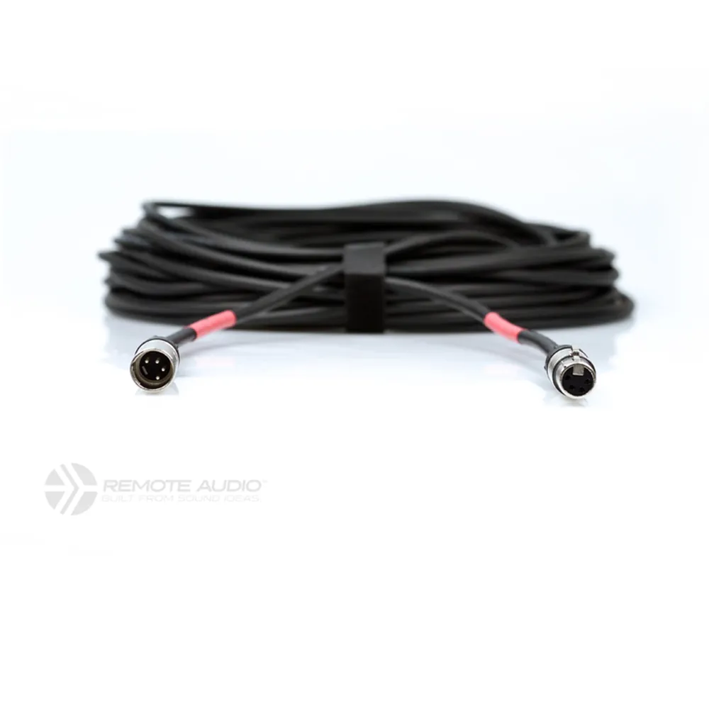 Remote Audio CABLX4PH100 Bell and Light Power Flex Cable (100 ft): The coiled cable laid out with both connectors.