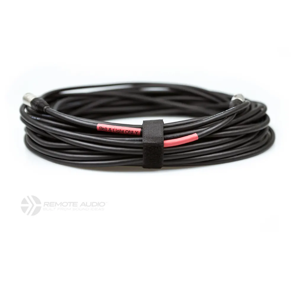 Remote Audio CABLX4PH100 Bell and Light Power Flex Cable (100 ft): The cable coiled flat with its strap.
