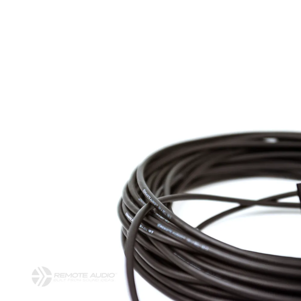 Remote Audio CABLX4PH100 Bell and Light Power Flex Cable (100 ft): The black jacket up close.