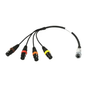 Remote Audio CADEV16F12IN 4-Channel Input Breakout for Zaxcom Deva 16: The breakout with its four XLR3F and 10-pin Hirose.