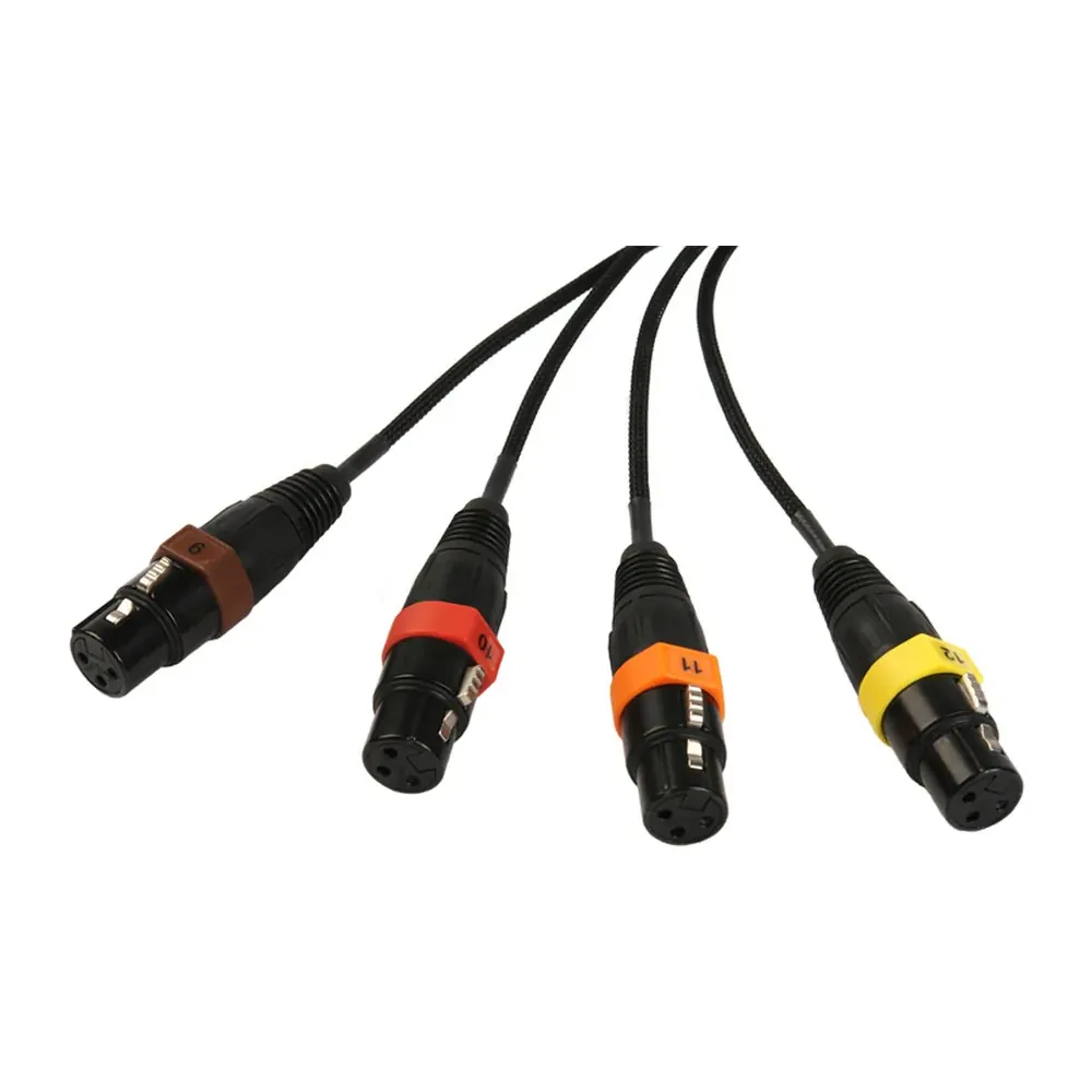 Remote Audio CADEV16F12IN 4-Channel Input Breakout for Zaxcom Deva 16: The four XLR3F up close.