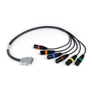 Remote Audio CADEVO4/5 6-Channel Breakout for Zaxcom Deva: The breakout with its DB25M and six color-coded XLR3M.